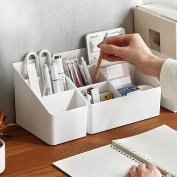 Scatola portaoggetti da tavolo Home Office Regalo Cosmetici Scatola portaoggetti multifunzionale in plastica Scatola portaoggetti per telecomando