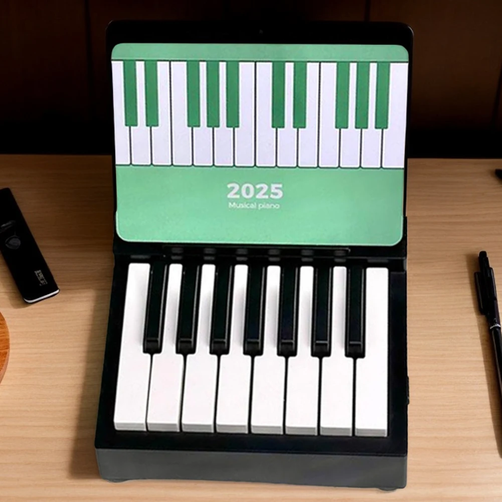 Piano Calendar 15 Keys Piano Calendar with 27 Music Cards Desk Mini Gift for Fans
