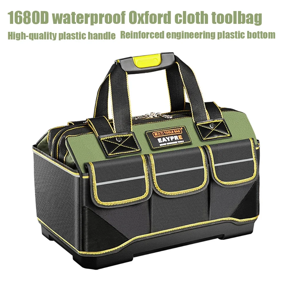 

1680D Oxford Cloth Tool Bag Multipurpose Electrician Working Waterproof Wear-resisting Leather Professional Organizer Toolbag