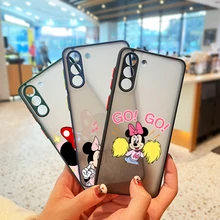 

Disney lovely Minnie For Samsung S21 20 10 8 9 M62 51 31 30S 20 FE Lite Plus (5G) Frosted Translucent Funda Capa Phone Case