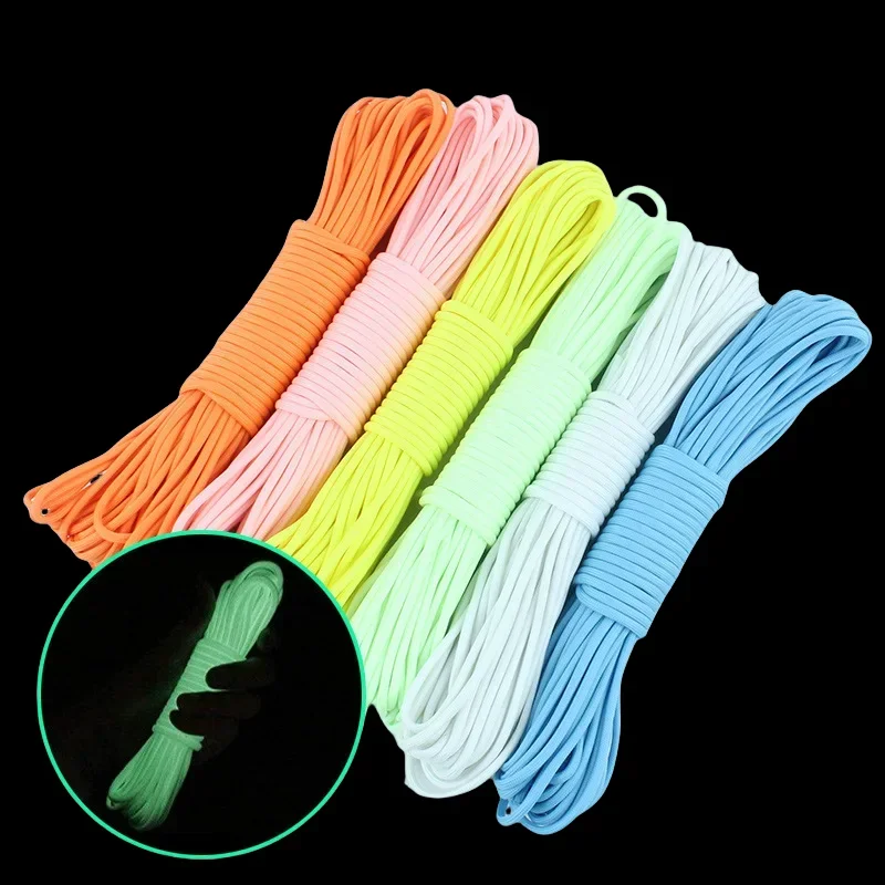 10m paracord 550 camping survival glow rope lanyard EDC glowing parachute 9 shares outdoor cord accessories climbing hiking