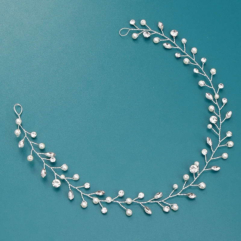 Pearl Crystal Hair Vine Wedding Headband Tiara Bridal Headpiece Women Hair Jewelry Wedding Accessories hair accessories,bridal hair accessories