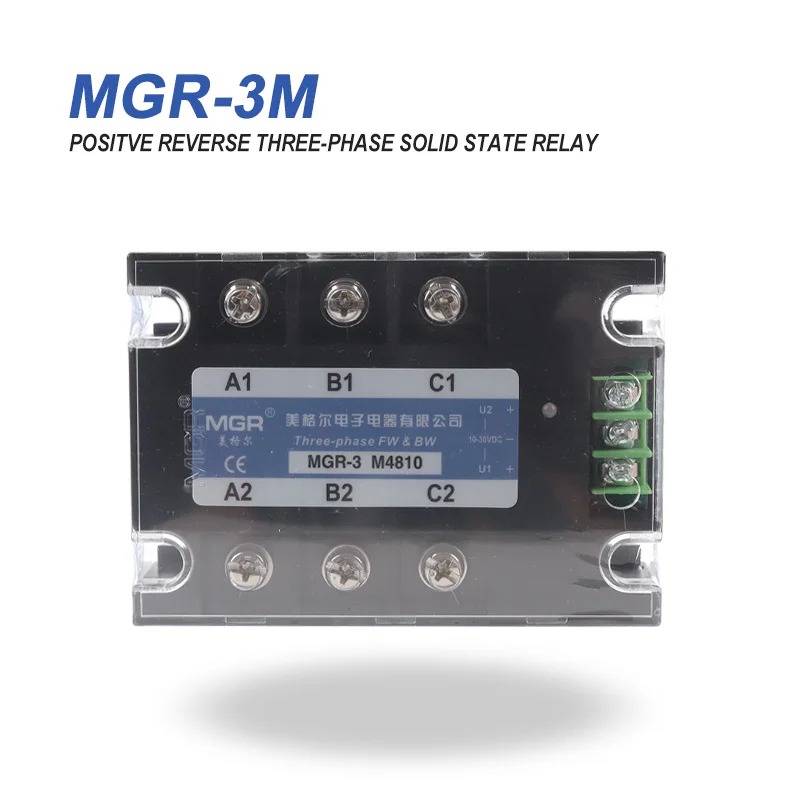 

SSR MGR-3 Three-Phase Motor Positive And Negative Solid State Relay DC Control AC Load Voltage 480VAC 10/25/40/60/80A