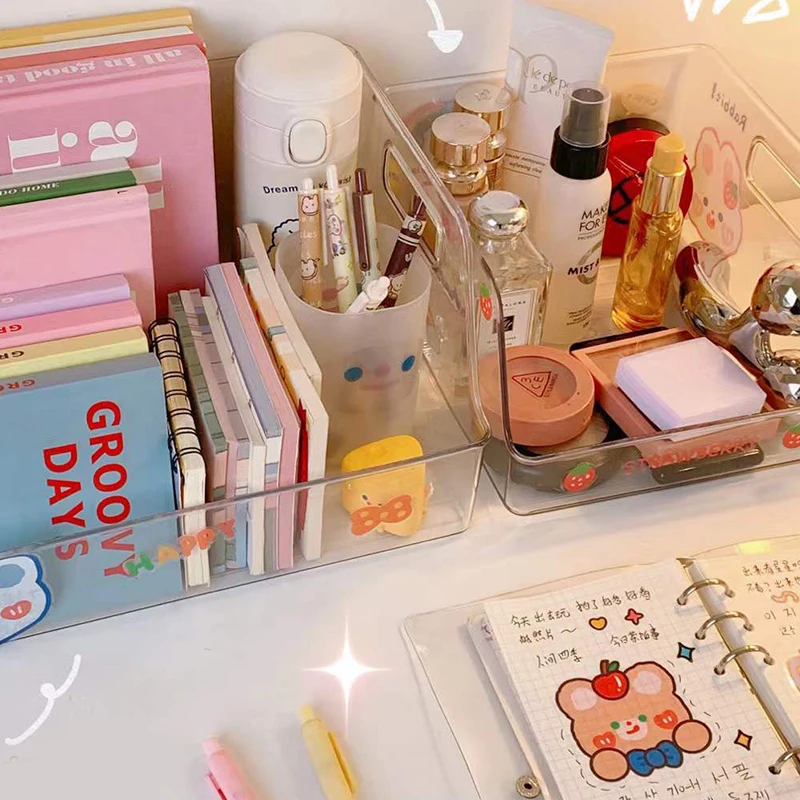 Small/Medium/Large Desk Organizer Holder Acrylic Stationery Holder Bathroom Supplies Book Magazine Case