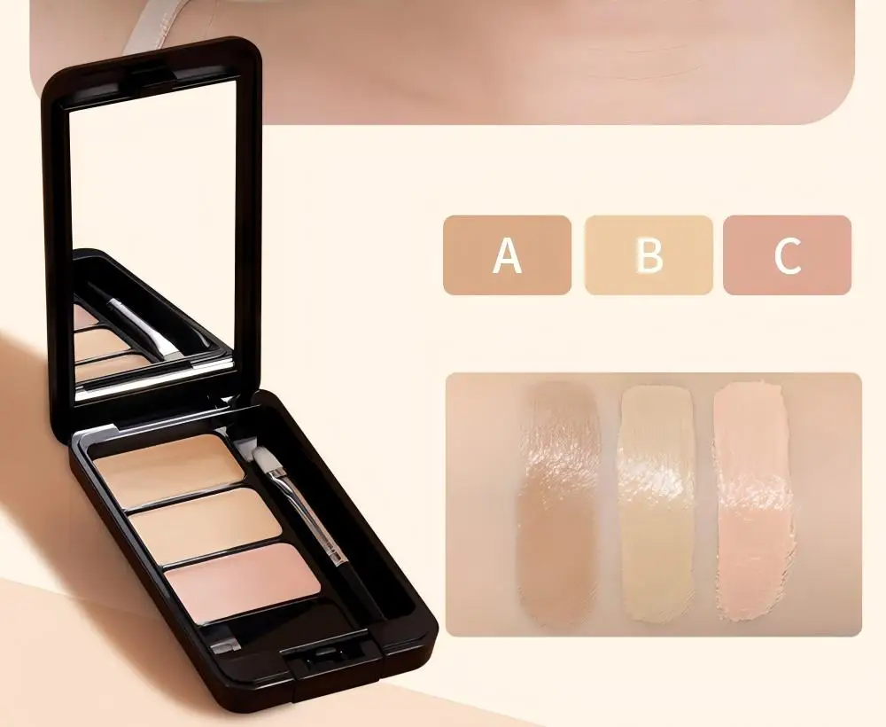 Natural contouring three-color concealer for facial acne marks spots tear grooves concealing brightening