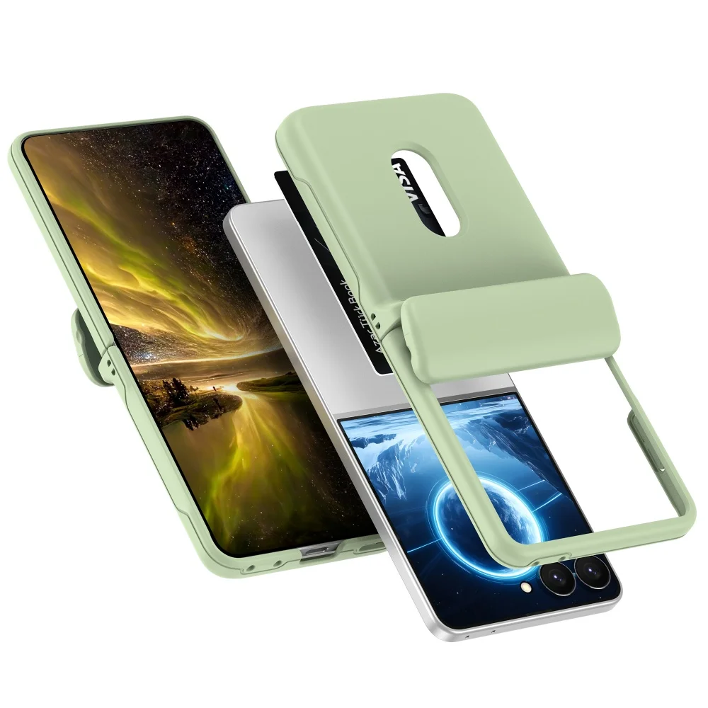 Luxury Matte Card Holder Case with Solid Color and Hinge Protection