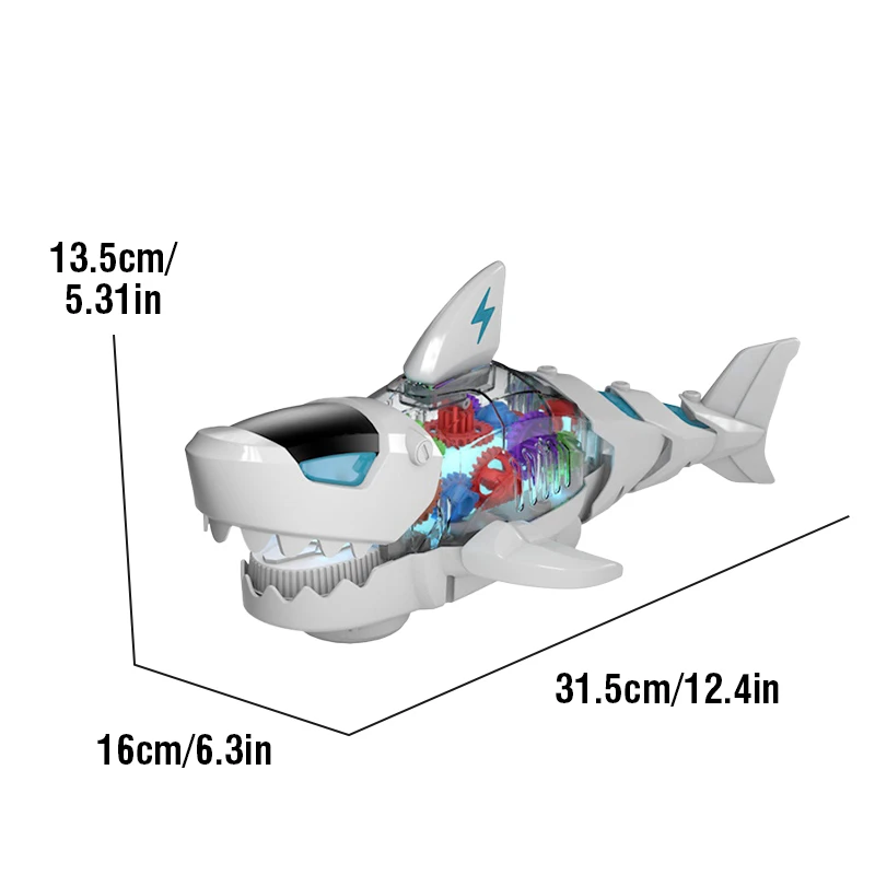 시뮬레이션된 회전하는 상어 전동 기어 움직이는 상어 멋진 조명 소리 효과 애완 상어 인터랙티브 게임 장난감 남아 여아 선물용