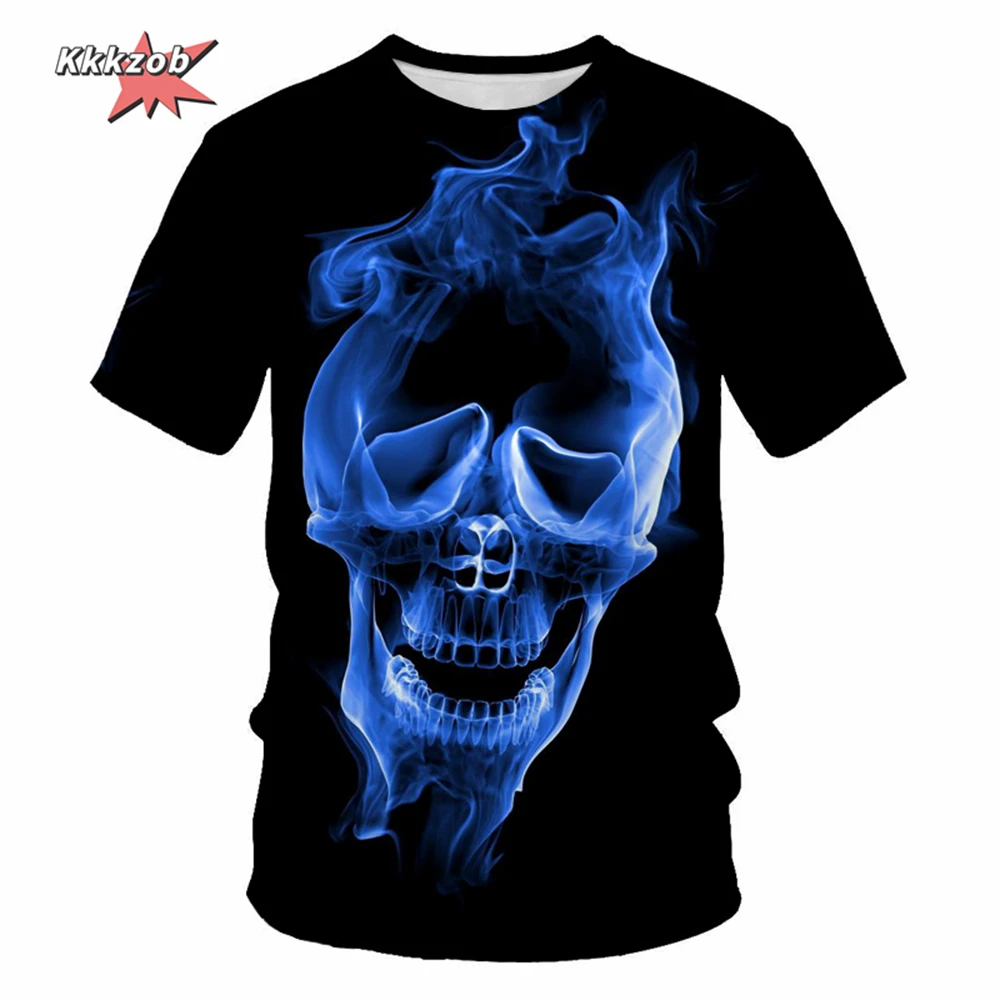 Gothic Skull T-Shirt - 3D Printed Casual Short Sleeve Top