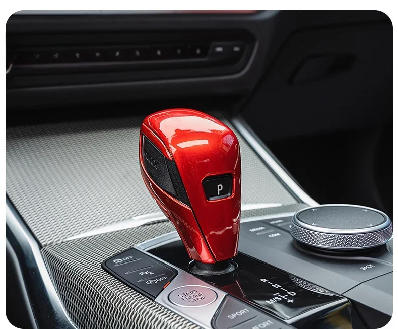 For BMW New 3/2/4 Series G20 G22 Car Gear Shift Knob Z4 X3 X4 G01 G02 Car Gear Shift Knob Handlebar Trim Cover Car Accessories