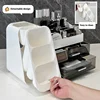 Desktop cosmetics storage box, compartmentalized drawers, high-end makeup brush bucket, dressing t 4