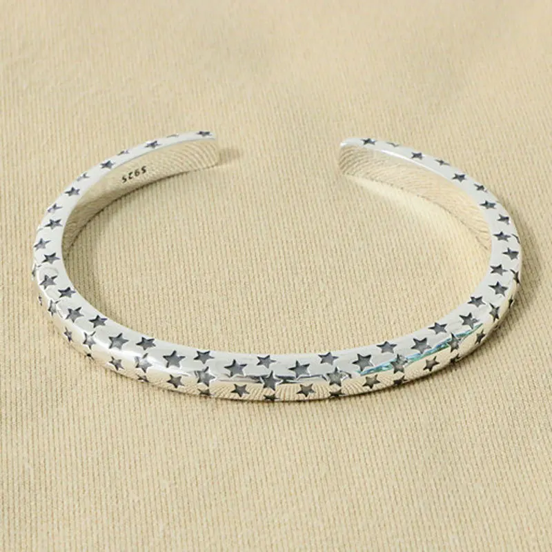 

Japanese and Korean fashion 925 pure silver five pointed star full sky star personalized bracelet street trendsetter internet ce