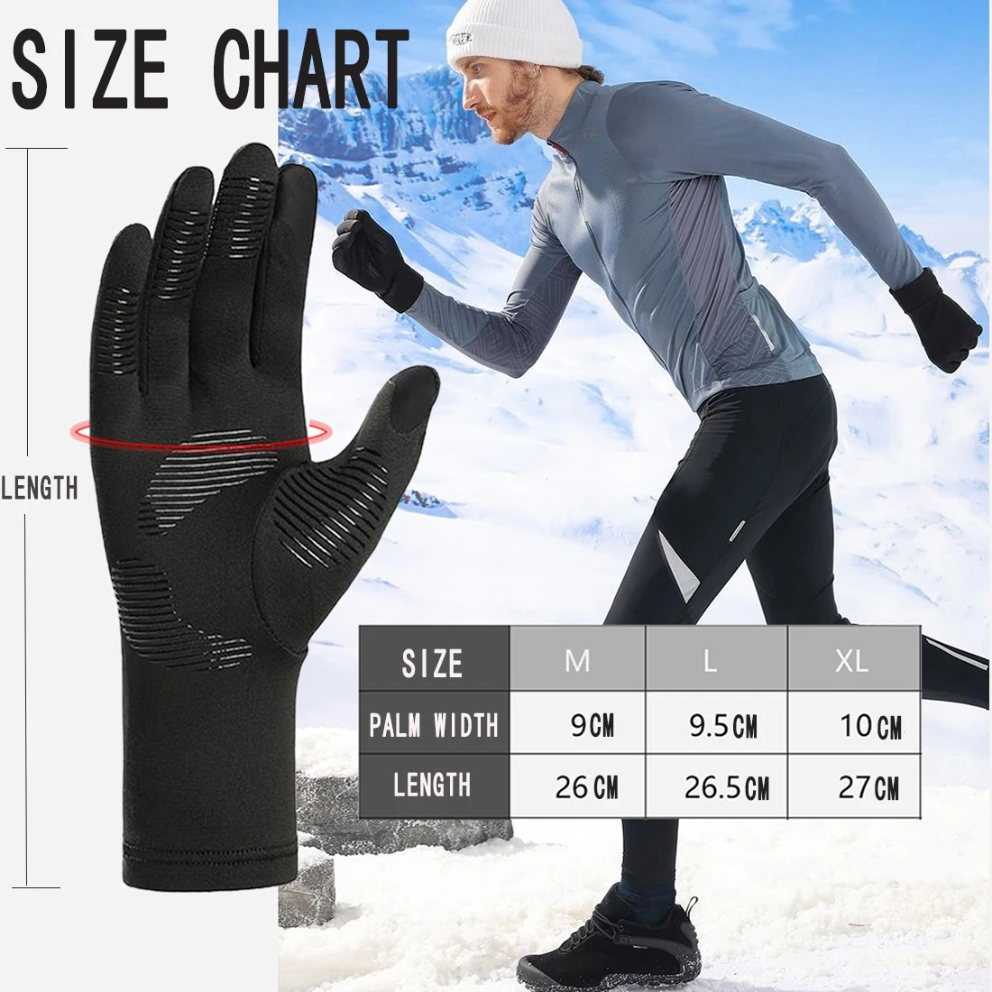 Ski Gloves Liners for Men &Women, Thin & Lightweight Cold Weather Liners &Cycling&Running All Season Gloves