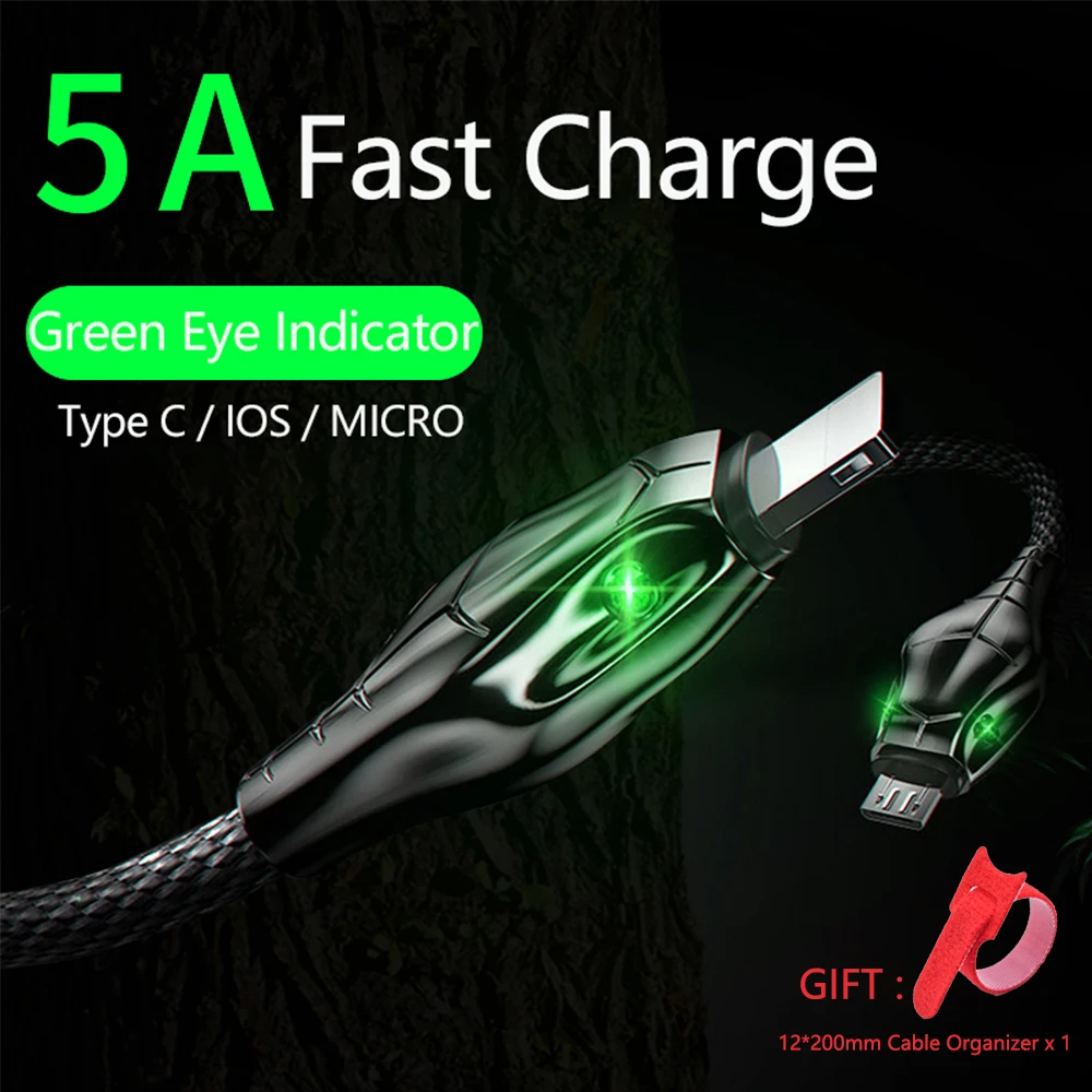 Новый черный зарядный кабель Mamba 5A для iPhone 13 Pro Max Micro USB Type C Huawei Xiaomi Samsung Galaxy Note |