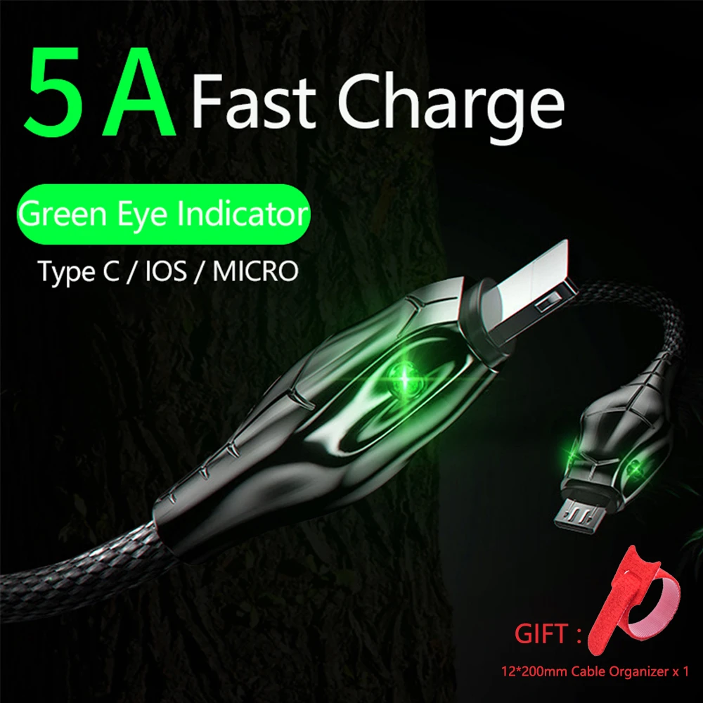 New Black Mamba 5A Fast Charging Cable For iPhone 13 Pro Max Quick USB Type C Micro Cable For Huawei Xiaomi Samsung Galaxy Note type of android charger