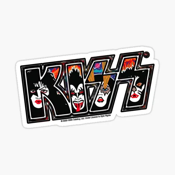 Kiss Rock Music Band Rock And Roll 5PCS Stickers for Funny Kid Print Decor Wall Decorations Room Art Cute Window Background