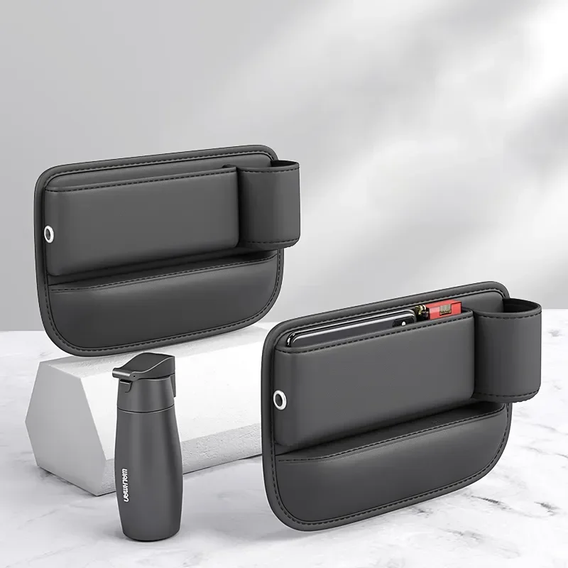 

New Car Seat Gap Water Cup Holder Gap Side Storage Box Car Leather Universal Front Seat Gap Filler Storage Box Inside The Car