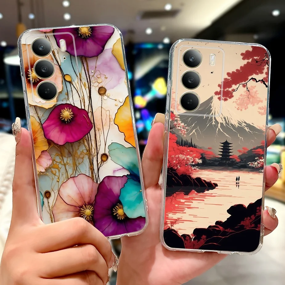 Stylish Painted Soft Silicone Phone Case - Back Cover Bags for Smartphone Protection