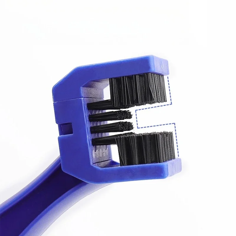 Chain Cleaning Kit Motorcycle Bicycle 3-Sided Heavy Duty Brush Scrubber Set Universal Bike Maintenance Tools