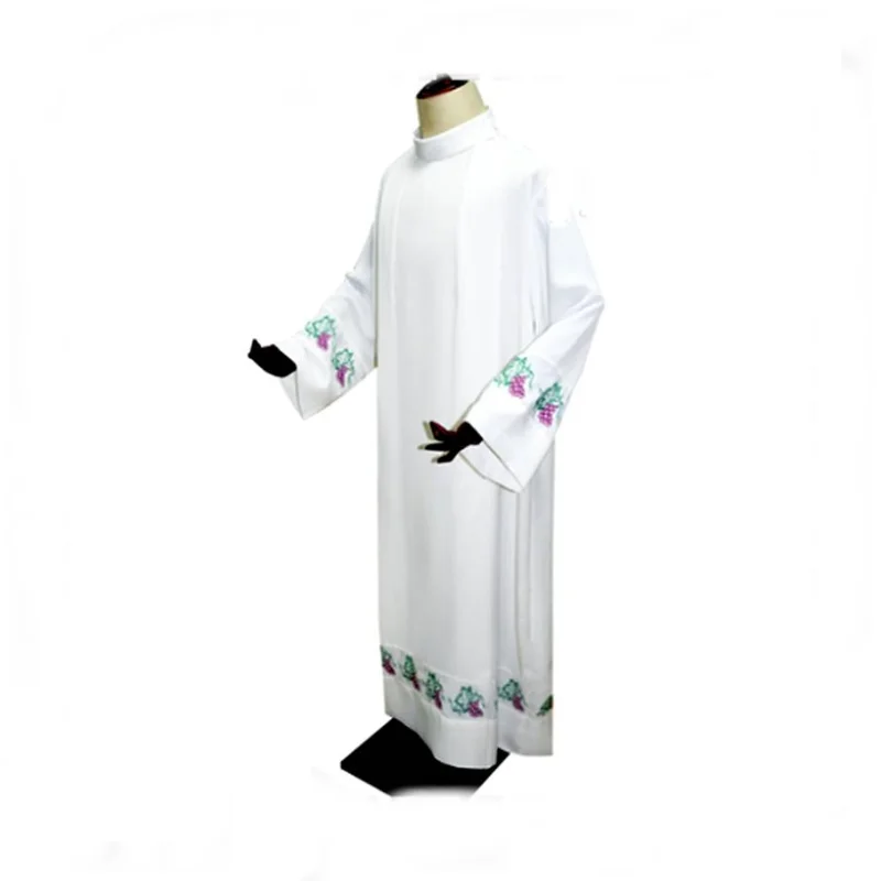 Alb Albe Liturgical Parment Mini Mass Claster Robes Long Linen Tunica Ricamato Chiesa Cattolica Sacerdote Costume Cotta Coro