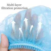 100 Pcs Disposable Non Woven Fabric Sterile Hat Hygienic Food Workshop Dust Hair Salon Makeup Cap Shower Cap Bathroom Supplies 2