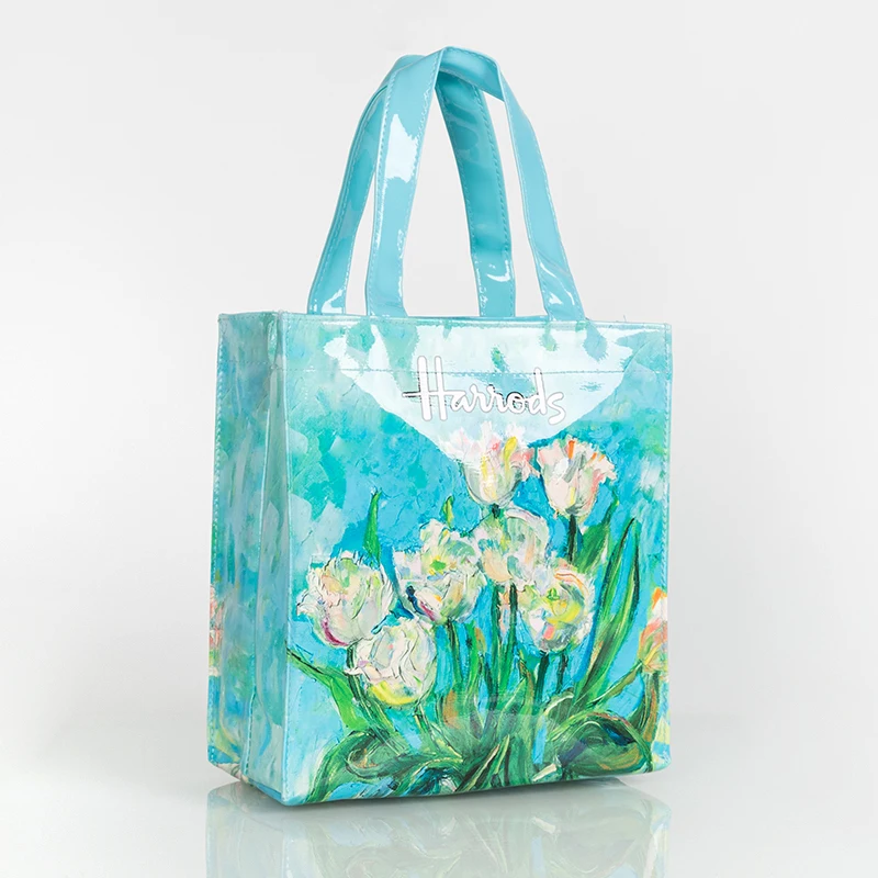 Women's Floral Printed PVC Shopping Purse Big Summer Eco Tote Beach Handbags Large Casual Student Bookbag ladies handbag