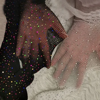 Sparkly Rhinestone Fishnet Tights – Shiny Dance & Sexy Mesh Stockings 1