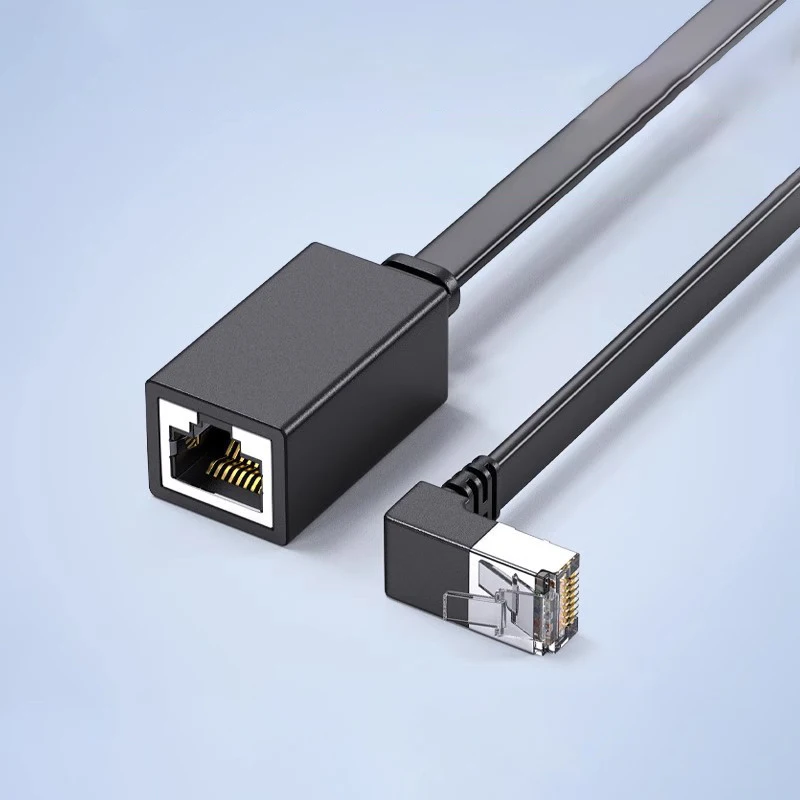 90도 CAT7 네트워크 연장 케이블 플랫 울트라 10G 우측/좌측 앵글 엘보우 ..