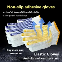 1/5/10 pairs of household gardening labor protection elastic rubber dot gloves work anti-slip wear-resistant Mittens 1