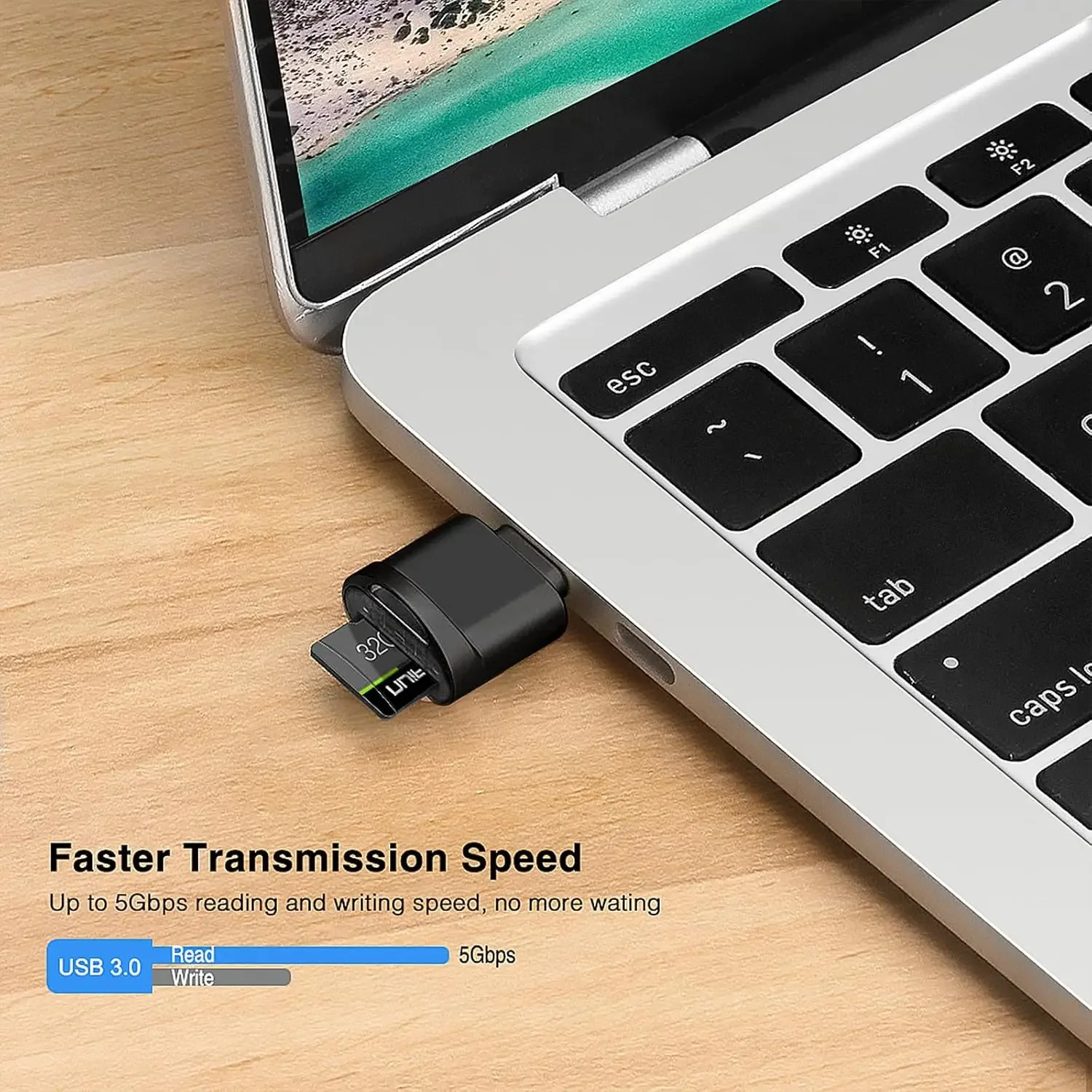 Compact Aluminum Alloy Card Reader with USB Type-C Connection