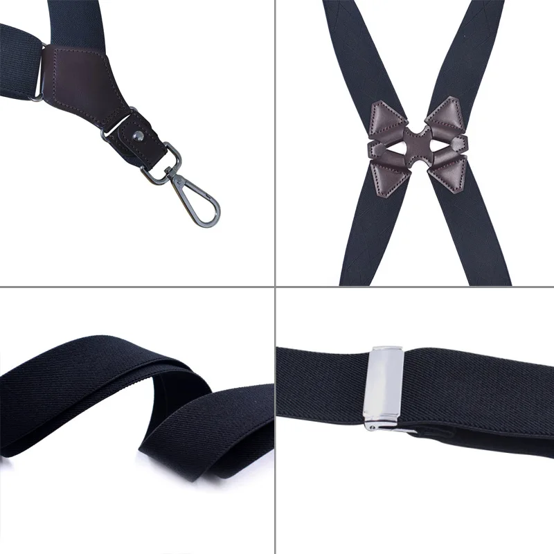 Men\'s Suspenders Braces Hunting Hook Suspenders Adult Suspensorio Tirantes Hombre Bretelles Motorcycle Hook Strap 3.5cm