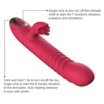 Rabbit Vibrator Telescopic Vibration Built-in ball Rotation Heating G spot Dildo Vibrator Female Masturbation Sex Toys for woman 2