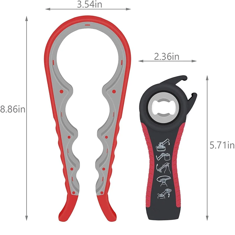 5 in 1 Multi Function Can Opener Bottle Opener For Weak Hands Kitchen Jar Opener Grippers for Opening Jar and Bottles YY027 2