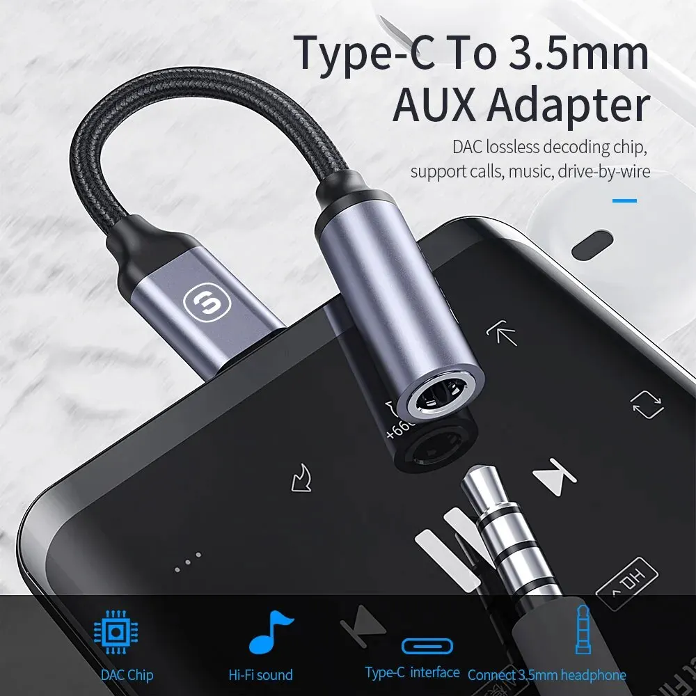 Essager USB Type C 3.5 Jack Earphone Adapter USB C to 3.5mm