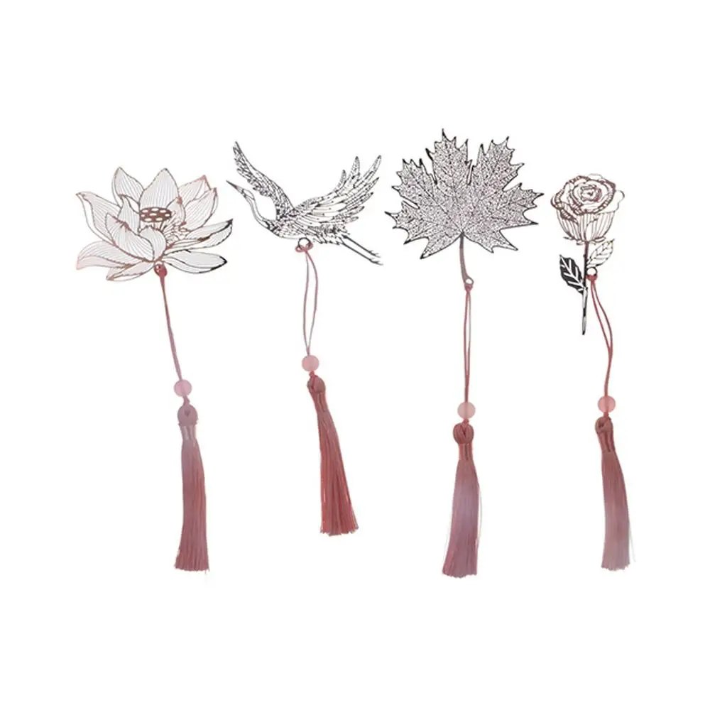 Apricot Leaf Book Lovers Birthday Gift Book Paginator Page Marker Hollowed Leaf Flower Bookmark Metal Reading Bookmark Metal Bookmark