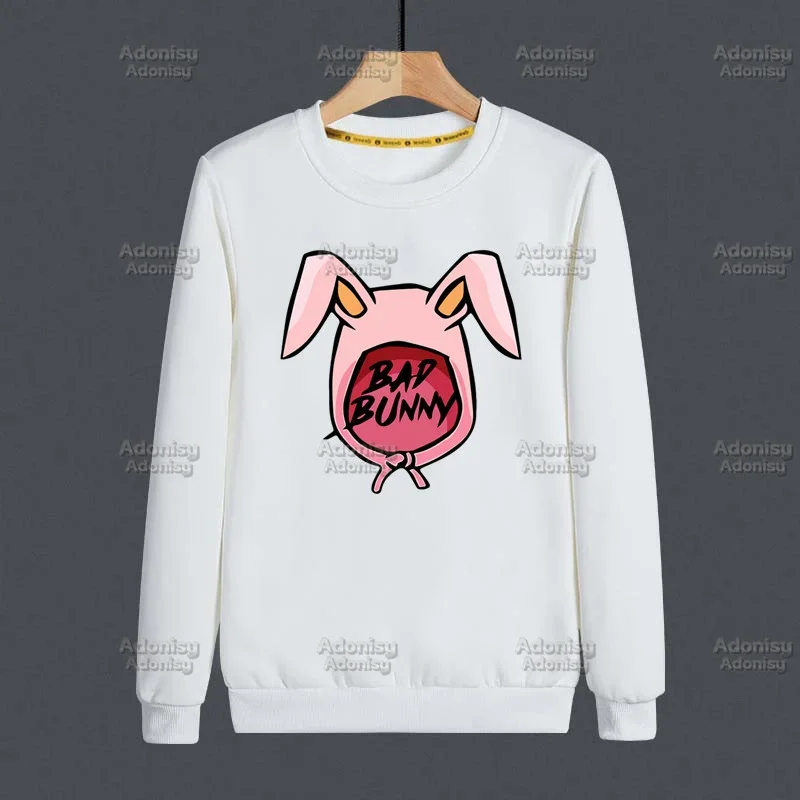 

Толстовка с капюшоном Bad Bunny, мужские и женские модные белые толстовки в стиле хип-хоп на осень и зиму, мужские повседневные топы в стиле Харадзюку, уличная одежда
