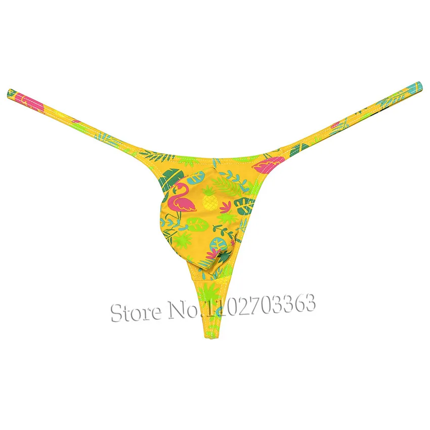Men's Micro G-String Thong - Sheer Tiger Camo Print, Made In USA, 1-Day Shipping