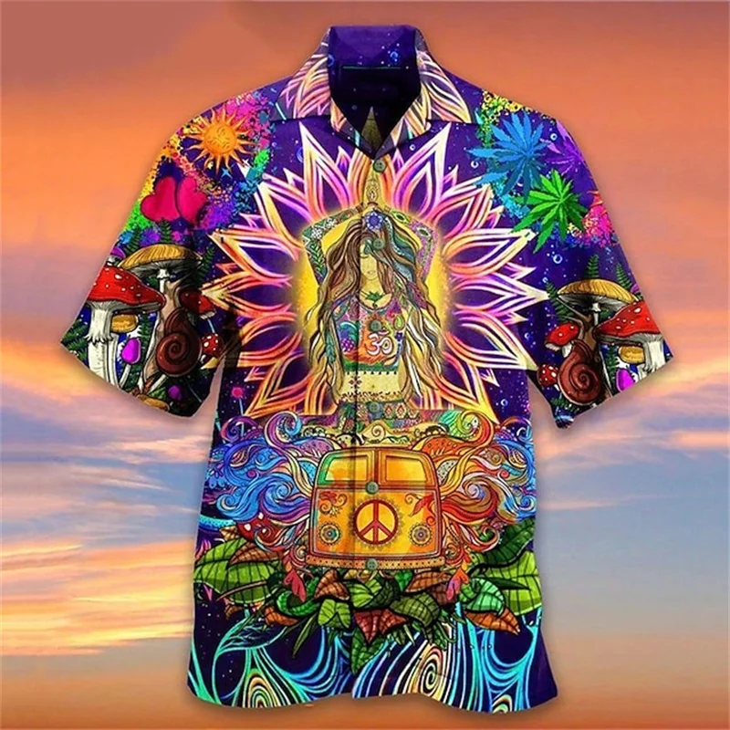 Vintage 3D Men's Shirt Hawaiian Casual Wear Beach Vacation Loose Fitting Men's Top 2024 Cartoon Pattern Outdoor Short Sleeve 2