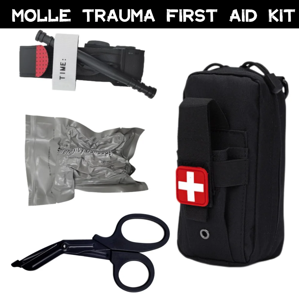 Outdoor Safety First Aid Kit IFAK Trauma Kit Israel Bandage Scissors Hemostatic Rod Set