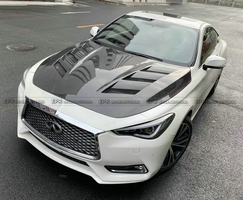 인피니티 Q60 Q60S CV37 17 이후 AM 타입 탄소 후드 통풍 후드