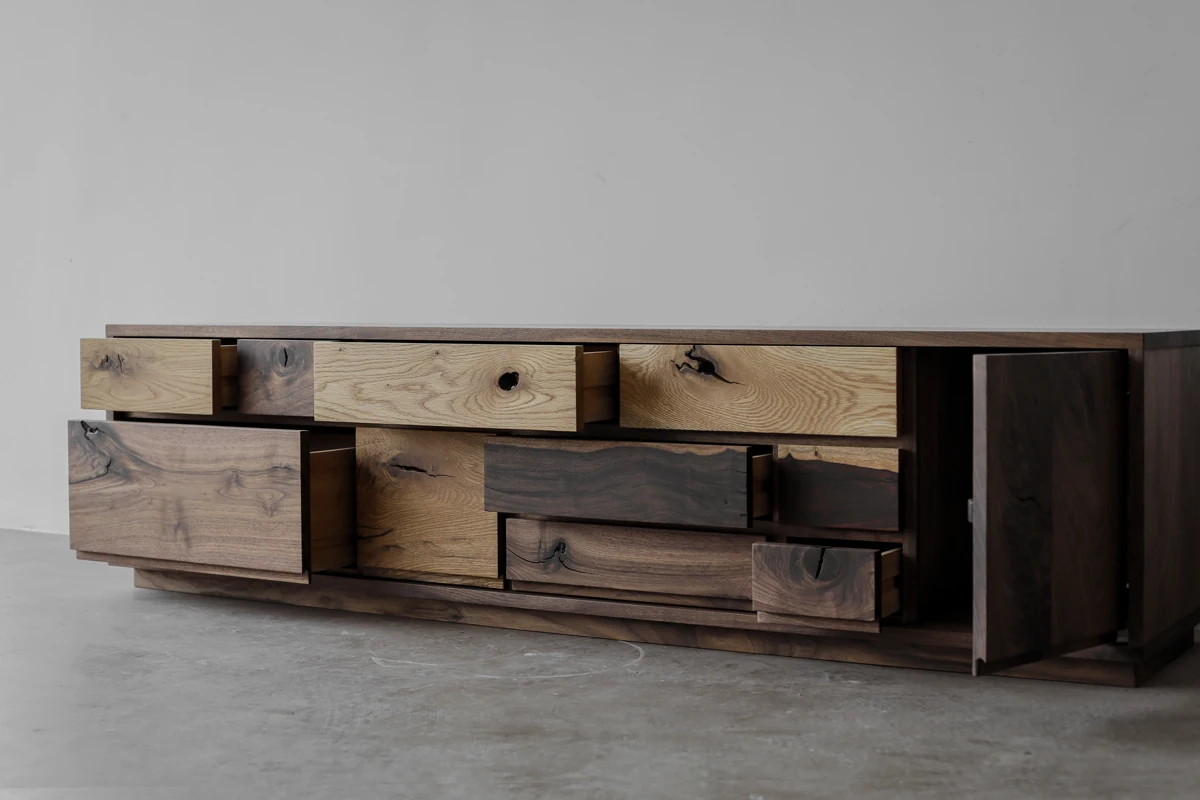 Chest Of Drawers Designer Furniture Living Room Cabinet Armario Wooden TV Stand Television Cab Inet Black Walnut