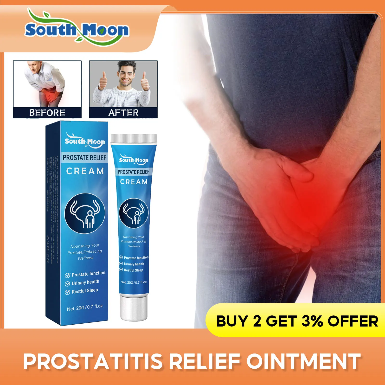 

Prostatitis Treatment Ointment Cure Prostate Hyperplasia Enlarged Improve Urethritis Strengthen Kidney Frequent Urination Cream