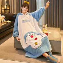 

Warm, Loose, Simple, Fashionable, Trendy, Hooded, Long-sleeved, Coral Velvet, New Style, Plus Velvet, Thick, Thick Pajamas
