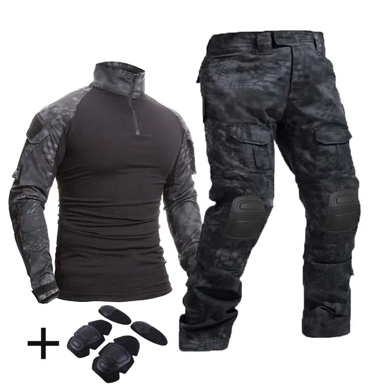 

Outdoor Airsoft Paintball Work Clothing Working Uniform Windproof Tactical Shirts Cargo Knee Pads Pants Suits Wear Resistant