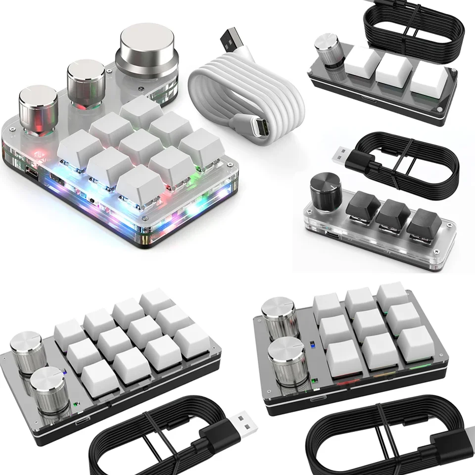Custom Mechanical Gaming Keyboard with Programmable Knobs