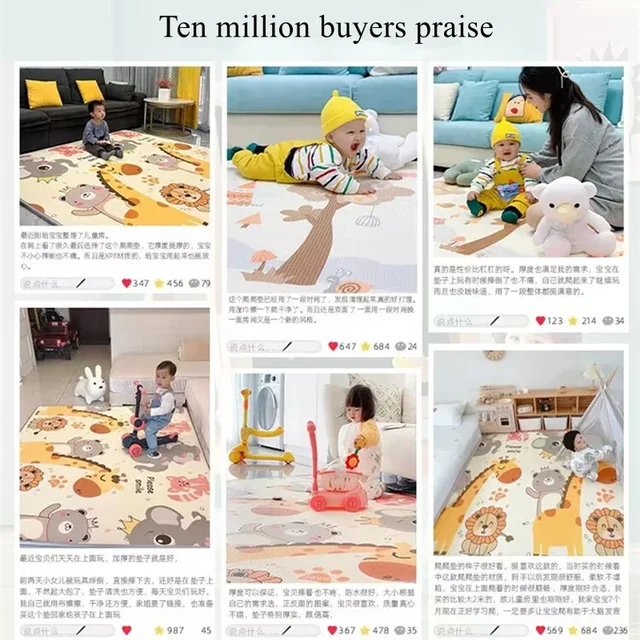 200cmX180cm Children's Safety Mat Rugs Large Size Non-toxic High-quality Baby Activity Gym Crawling Play Mats Carpet Baby Games 3