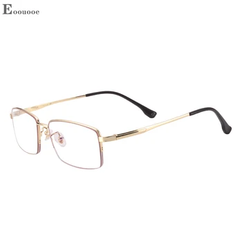 남성용 티타늄 안경테, 비즈니스 안경, 하프 프레임 광학 안경, 레트로 광학