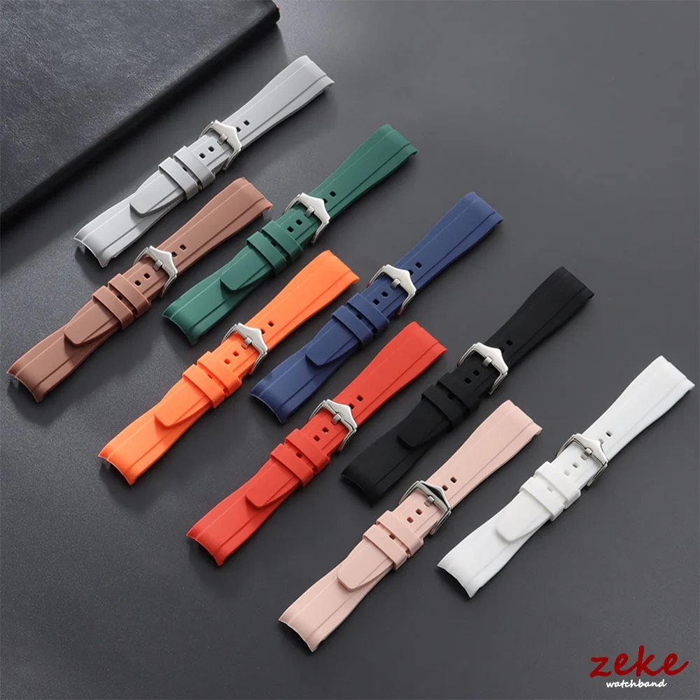 Universal Waterproof Silicone Sports Wristband – Curved End Rubber Strap