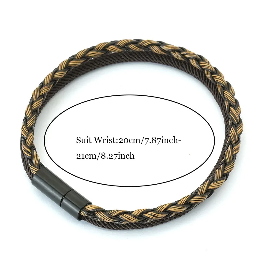 Handmade Leather Men Bracelet Bilayer Woven Accessory
