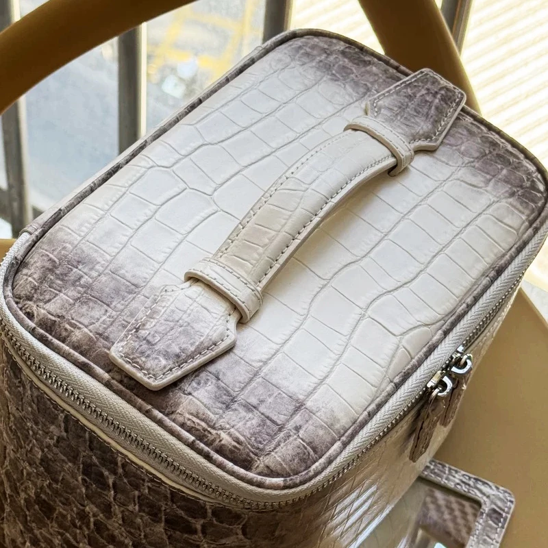 Custom Initials Leather Makeup Bags For Women Luxury Designer Handbag And Purses 2026 New In Crocodile Pattern Make Up Organizer 5