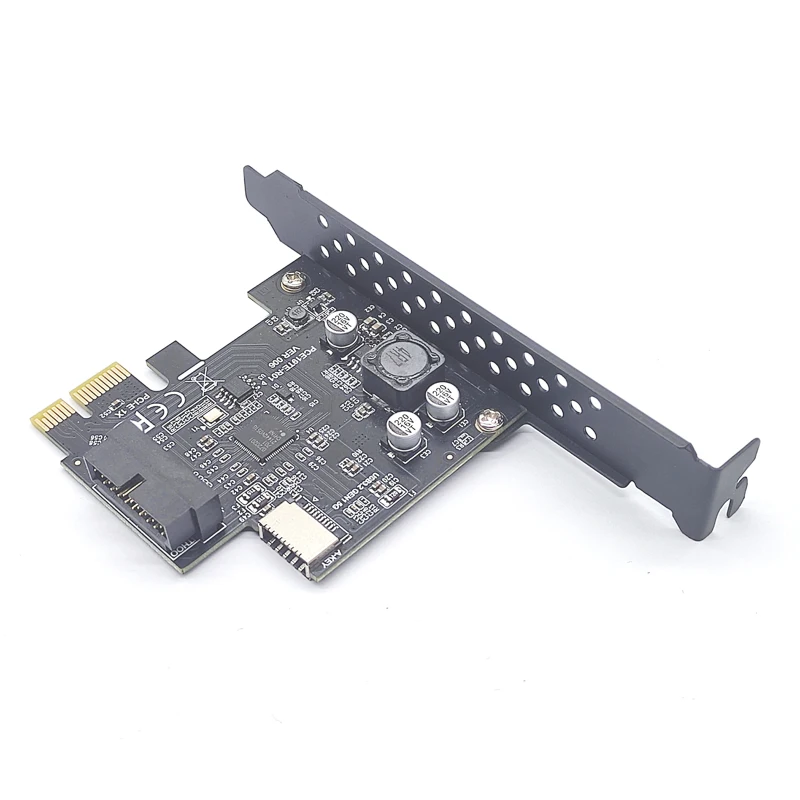 Pci Express 2.0 x1 Usb 3.2 Gen1 19pin Mais Tipo-e Cartão de Expansão Pcie Frente Tipo-c Adaptador Riser Tipo-e Usb3.2 A-key 5gbps Cartão Novo - Imagem 3